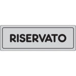 TARGA SEGNALETICA ADESIVA RISERVATO VINILE CM 15X5