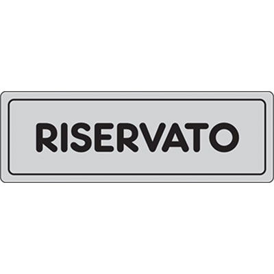 TARGA SEGNALETICA ADESIVA RISERVATO VINILE CM 15X5 - immagine 1