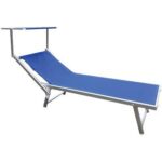 LETTINO MALIBU NEW POOL DOMUS ALLUMINIO/TEXT BLU CM 71X188 H.CM 41