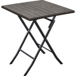TAVOLO WOOD DOMUS HDPE MARRONE/ACCIAIO CM 62X62 H.CM 74